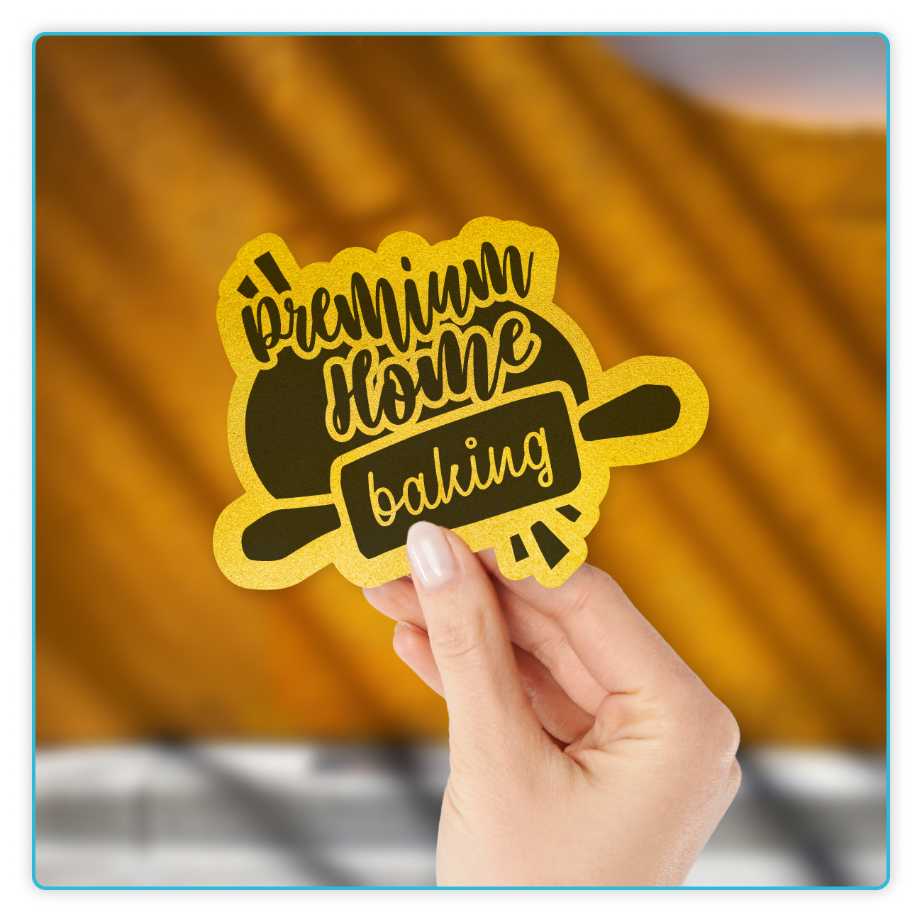 Custom Brushed Gold Stickers