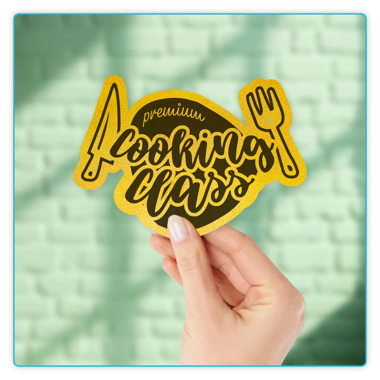 Custom Brushed Gold Stickers