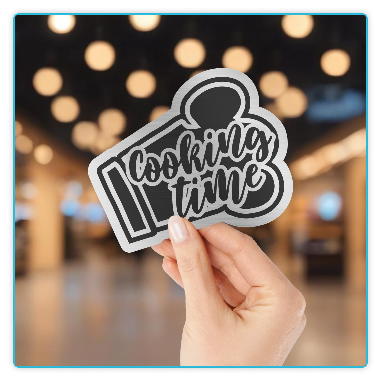 Custom Brushed Silver Stickers