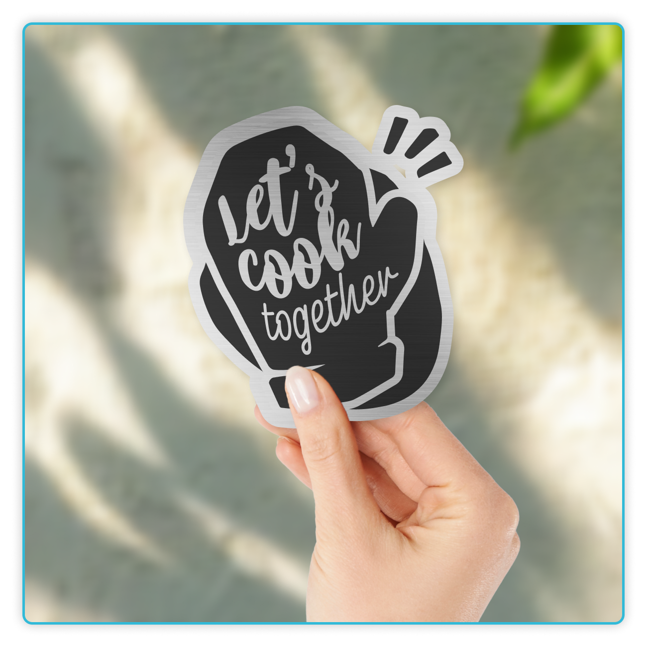 Custom Brushed Silver Stickers