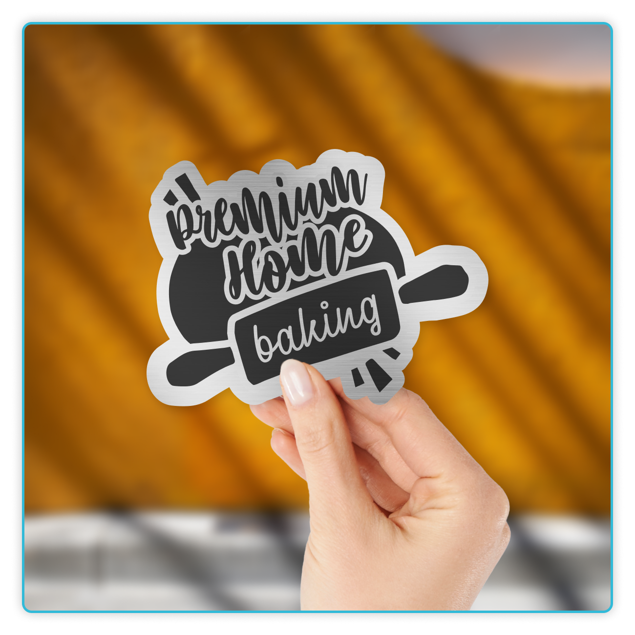 Custom Brushed Silver Stickers