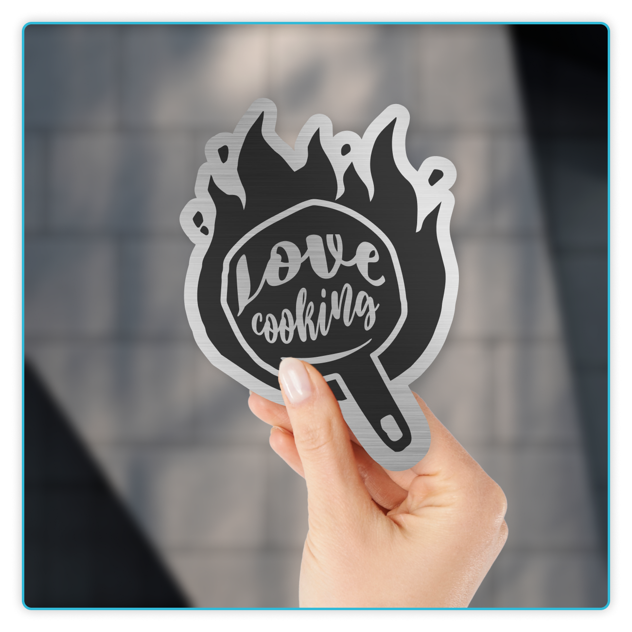 Custom Brushed Silver Stickers