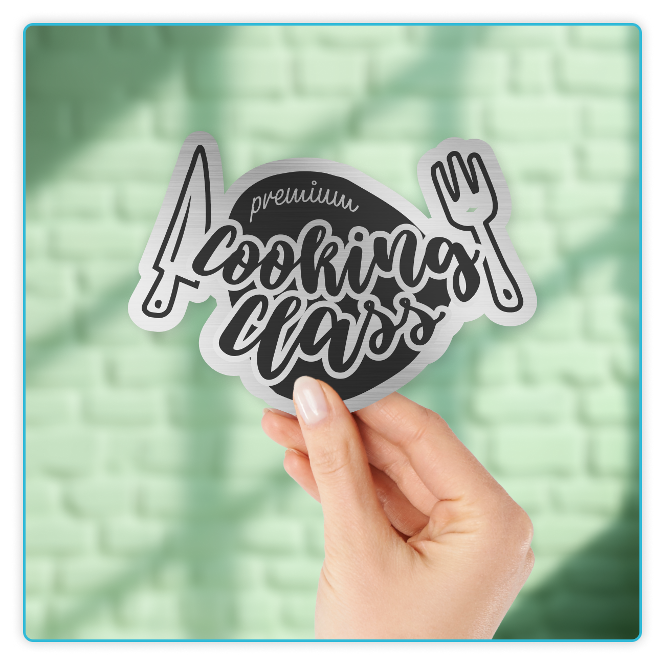 Custom Brushed Silver Stickers